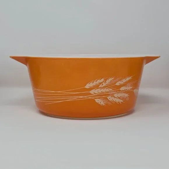 Vintage Pyrex Autumn Harvest Wheat Casserole Set 473-B 474-B 475-B - Picture 7 of 14